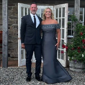 Mother of the Bride dress in charcoal!